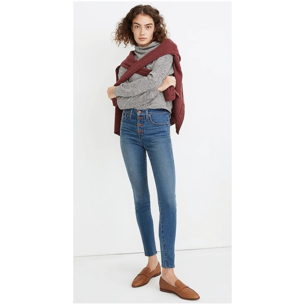EUC Madewell 10" High Rise Skinny Jeans in Dewitt Wash | Size 30 - Picture 4 of 13